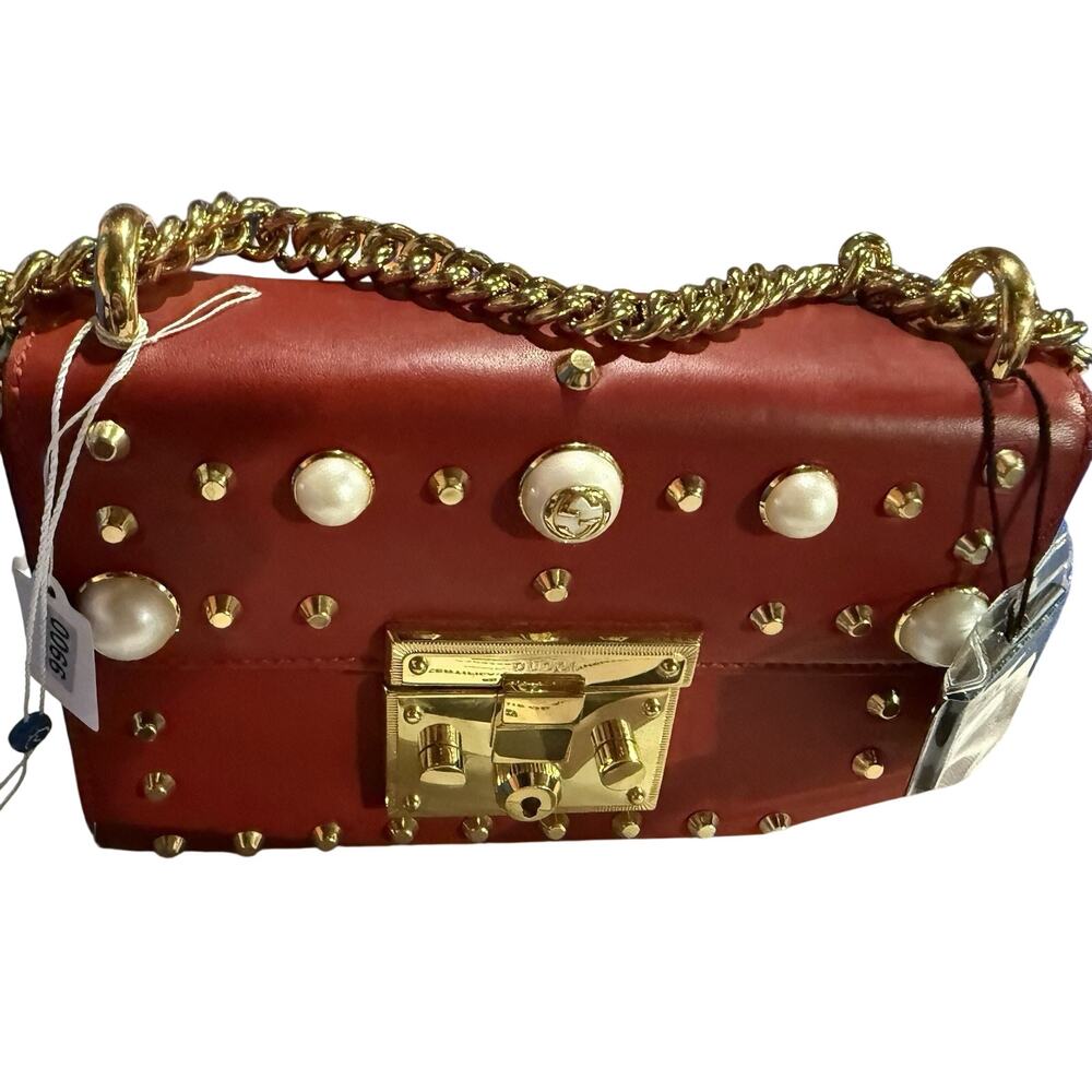 Gucci Padlock Shoulder Bag Small Red Leather